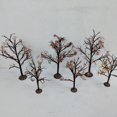 Department 56 Decor 6 pc Autumn Trees, Brown/Red/Yellow, with Box