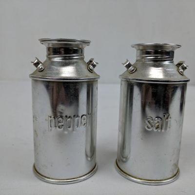 Milk Jugs Metal Salt n Pepper Shakers