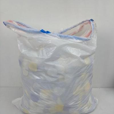 Bag of Faux Flower Petals: White, Yellow & Purple (13 gallon size trash bag)