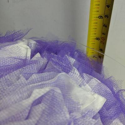 10 Party/Wedding Decor Poufs, Tissue & Tulle: 6 Purple & 4 Yellow