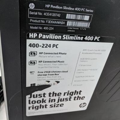 HP Pavilion SlimLine 400 PC Computer with WIndows 8.1, See Description for Specs