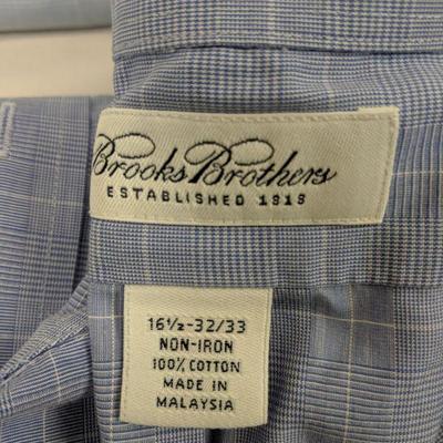 3 Blue Men's Dress Shirts by Brooks Brothers Size 16 1/2 - 32/33