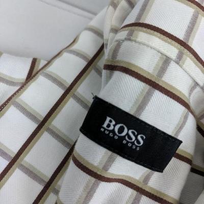 3 Men's Dress Shirts: 2 Boss 16 1/2 - 32/33, 1 Joseph Abboud 15 1/2 - 32/33