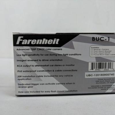Farenheit BUC-1 Universal 720P Color Backup Camera Flush Mount Waterproof - New