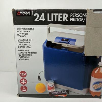 Wagan Tech 24 Liter Personal Fridge/Warmer, Blue/White - 24 Can Capacity - New
