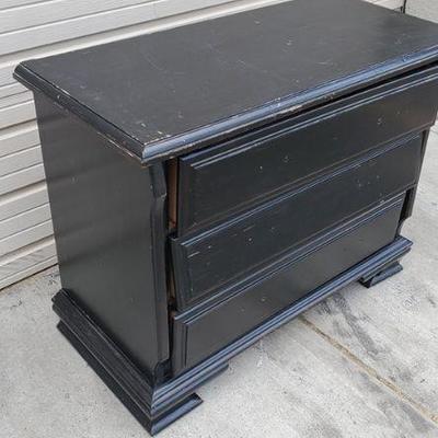 Black Dresser Project Piece, Includes New Rails, One Foot Needs to be Replaced