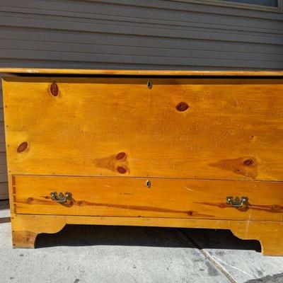 Large Wood Chest with Drawer 31