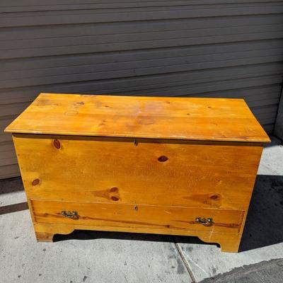 Large Wood Chest with Drawer 31