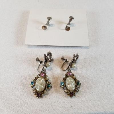 Vintage Shell and Pearl Earrings