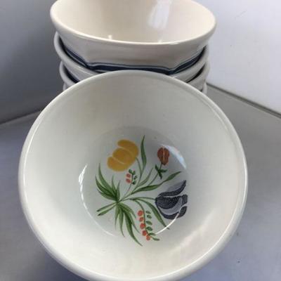 Vintage Set of FOUR French Hand Painted Bowls