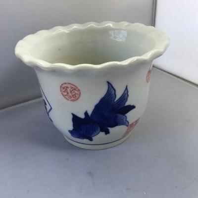 Vintage Chinese Hand Painted Planter