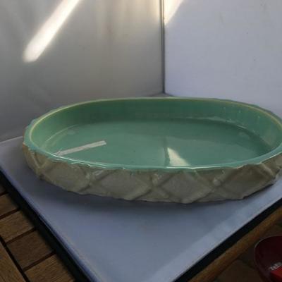 Vintage Large Ceramic Platter with Beautiful Design on Edges