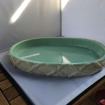 Vintage Large Ceramic Platter with Beautiful Design on Edges
