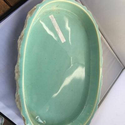 Vintage Large Ceramic Platter with Beautiful Design on Edges