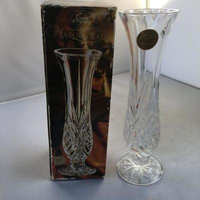 Vintage Masquerade Crystal Vase Original Box