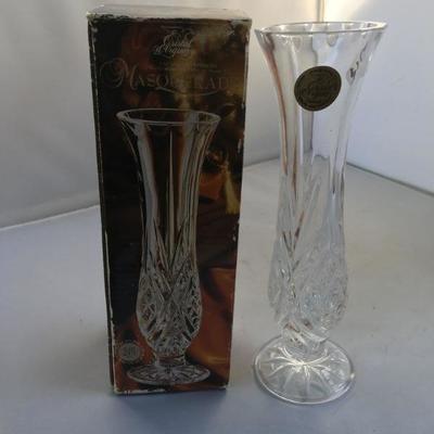 Vintage Masquerade Crystal Vase Original Box