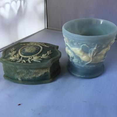Vintage Lot of TWO Genuine  Incolay Stone 