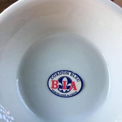 Vintage Large Lidded Bowl by Cordon Bleu BIA Porcelaine de Chine Lion Handles