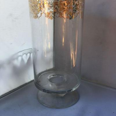 Vintage Large Footed Gilded Vase