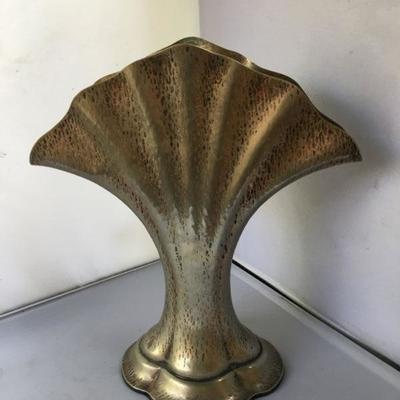 Vintage Lot of TWO Fan like Silver Plated Vases