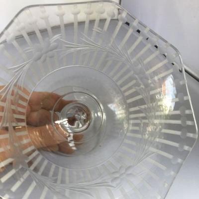 Vintage Gorgeous Design of an Etched Glass Candy Bowl