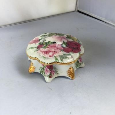 Vintage Little Porcelain Jewelry Box