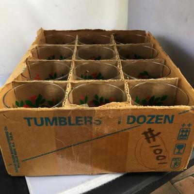 Vintage lot of Twelve Floral Tumblers