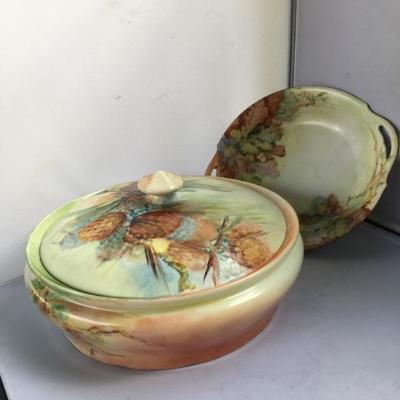 Antique Lot of TWO Items B.H Limoges and Bavarian Porcelain
