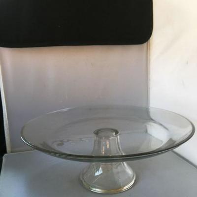 Vintage Large Glass Footed Platter