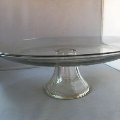 Vintage Large Glass Footed Platter