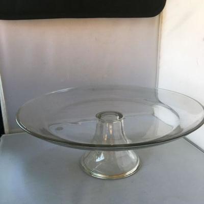 Vintage Large Glass Footed Platter