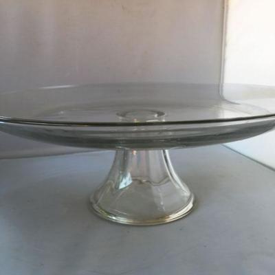 Vintage Large Glass Footed Platter