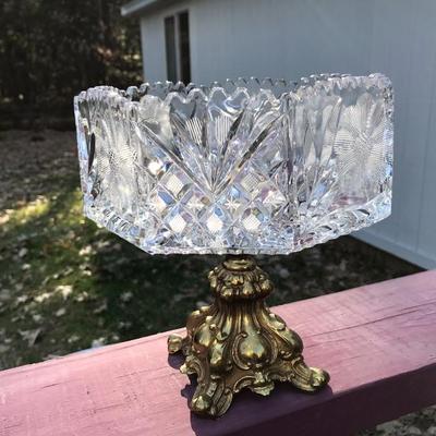Beautiful Etched Crystal Dish