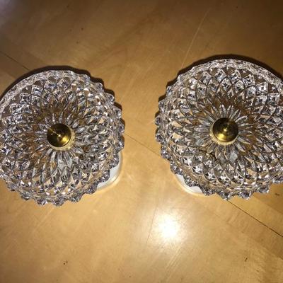 Beautiful Pair if Crystal Candle Holders Crystal Dish