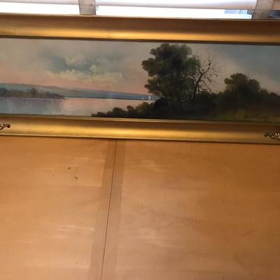 Signed Antique Watercolor in Gold Gilt Frame
