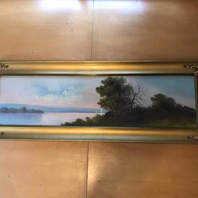 Signed Antique Watercolor in Gold Gilt Frame