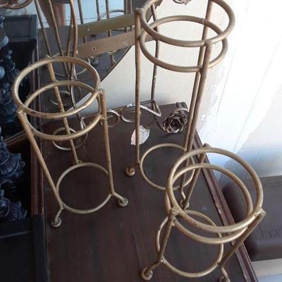 WROUGHT IRON CANDLE HOLDERS 