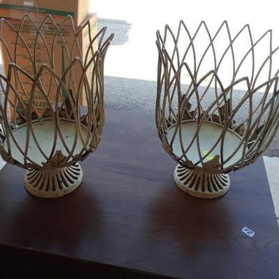 WROUGHT IRON CANDLE HOLDERS