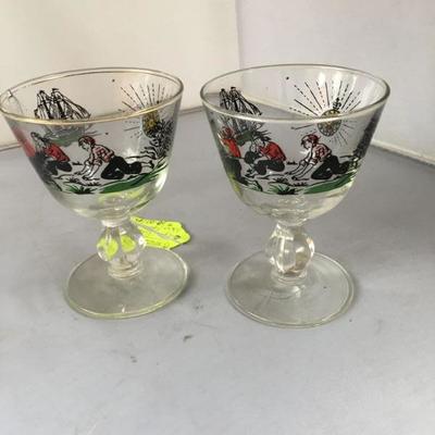 Vintage Pair of Hand Painted Glasses