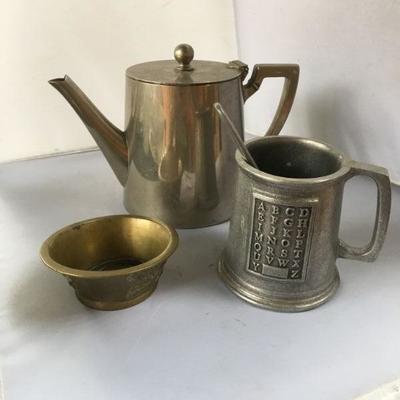 Vintage Lot of THREE Bronze, Pewter and Metal Creamer