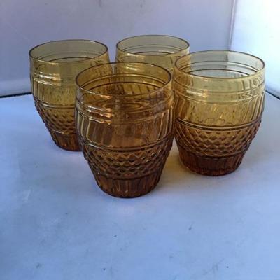 Vintage Depression Glass Set of FOUR Glasses