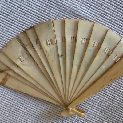 Antique late 1800’s (?) Bone Coin Purse and Fan