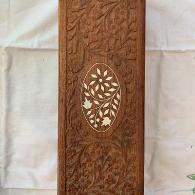 Carved Wood Incense Box