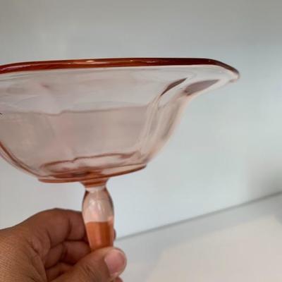 Vintage Pink Depression Candy Dish