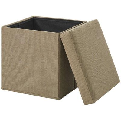 Mainstays Ultra Collapsible Collapsible Storage Ottoman, Tan Faux Suede - New