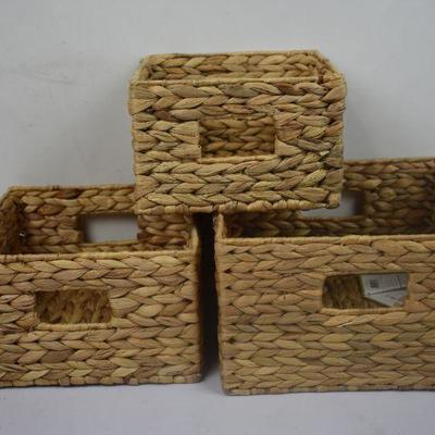 Honey Can Do Durable Nesting Water Hyacinth Baskets, Brown (Set of 3) - New