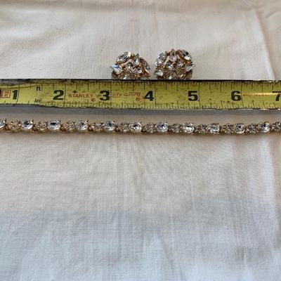 Vintage Monet Bracelet and Clip-On Earrings 