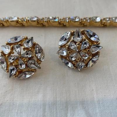 Vintage Monet Bracelet and Clip-On Earrings 