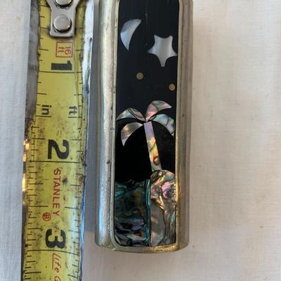 El Paca Mexico Abalone Inlay Silver-tone Lighter Holder