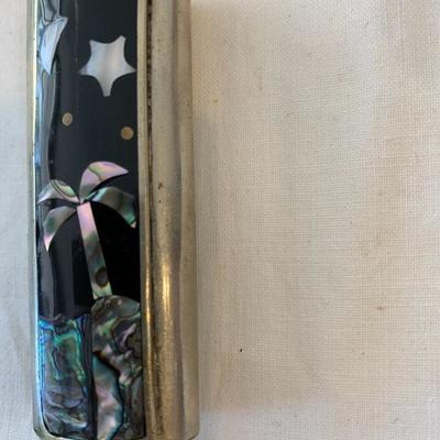 El Paca Mexico Abalone Inlay Silver-tone Lighter Holder